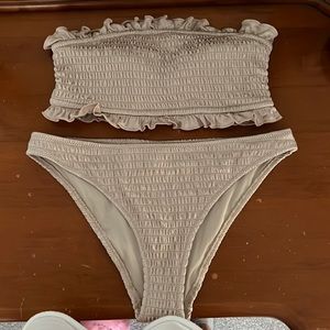 H&M champagne color bathing suit
